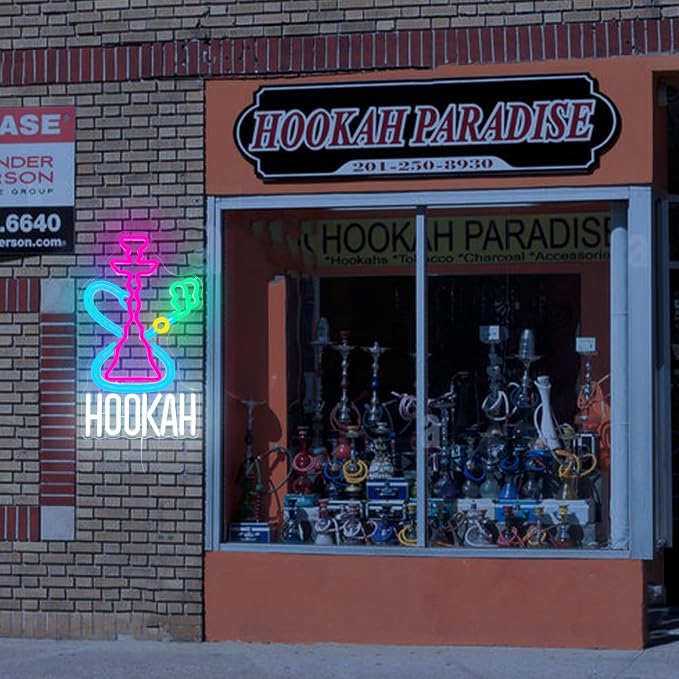 Hookah Neon Sign Nargile Lounge Sign Colorful LED Light - Image 6