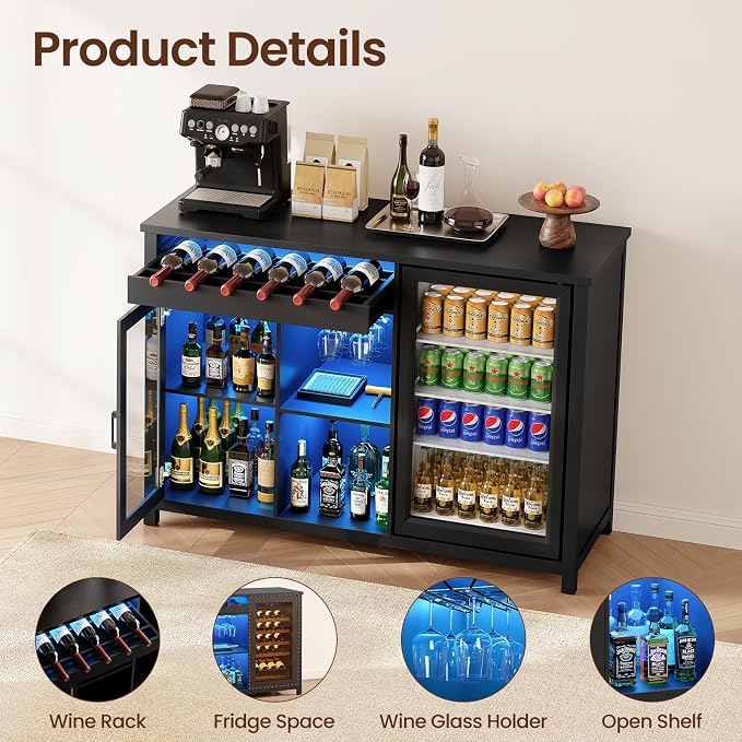 53" Modern Coffee Bar Cabinet - Image 6