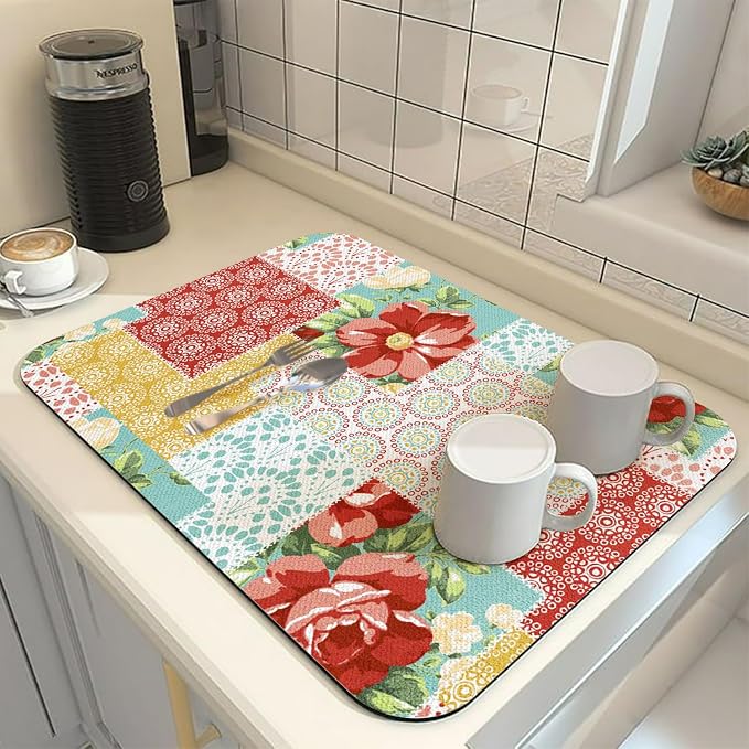 Coffee Bar Mat Rubber Dish Drying Mat - Image 2