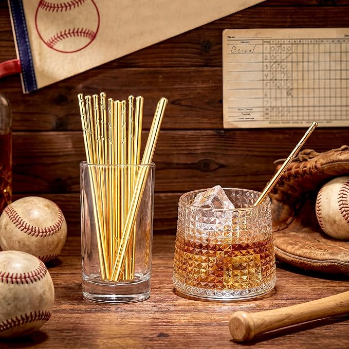 12 Pcs Baseball Bat Cocktail Stirrers Metal Coffee Beverage Stirrer 4.8 Inch - Image 6