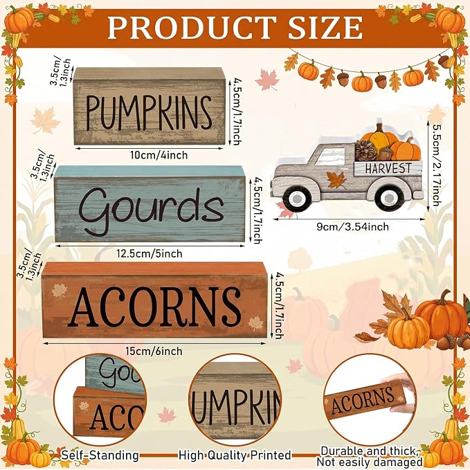 Lineshading 4 Pcs Fall Decoration - Image 3
