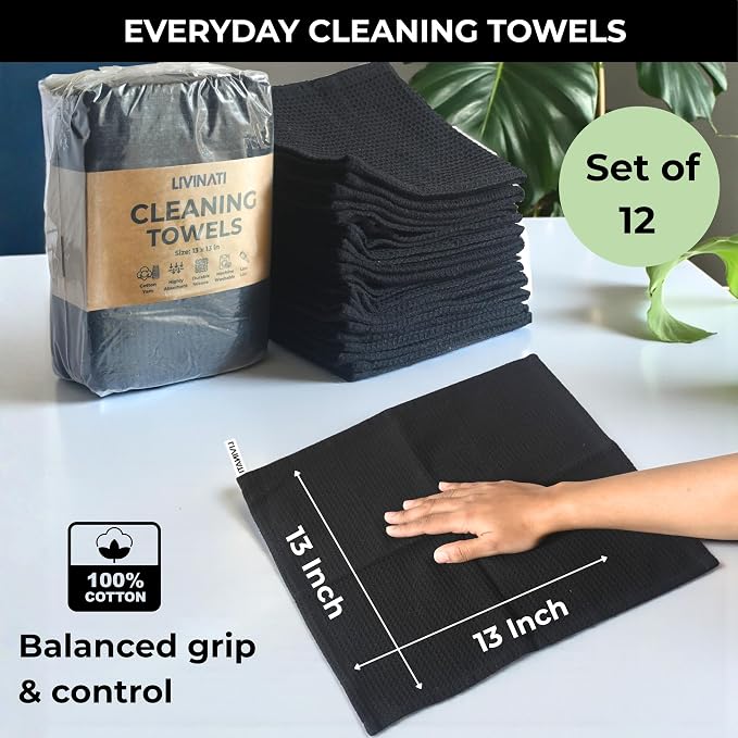 Black Cotton Cleaning Rags For Housekeeping - Image 3
