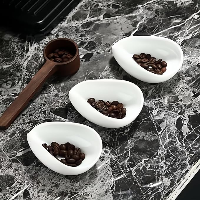 Espresso Station Essential Set White Coffee Bean Dosing Cup n Walnut Coffee - Image 3