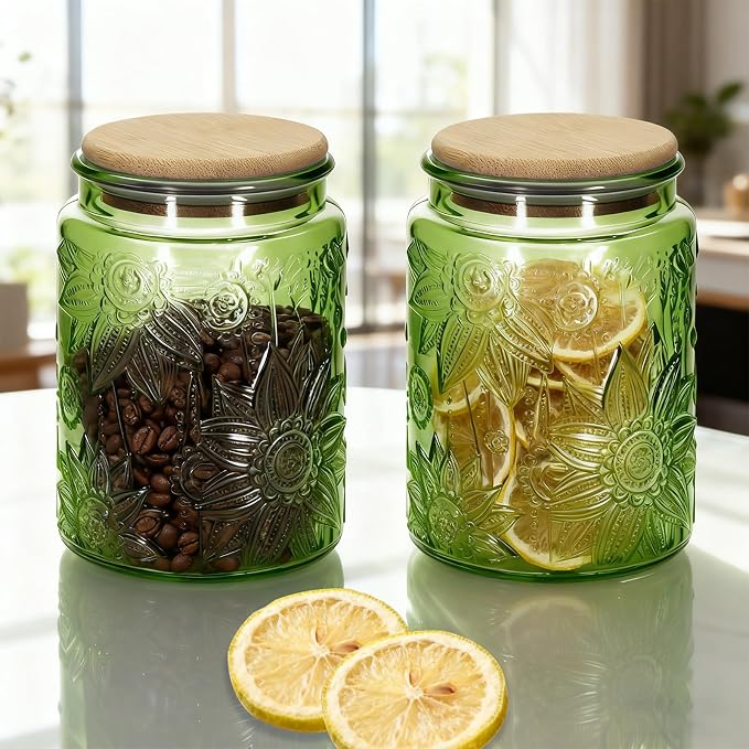1Pc 24oz Sunflower Style Vintage Glass Candy Jar - Image 4