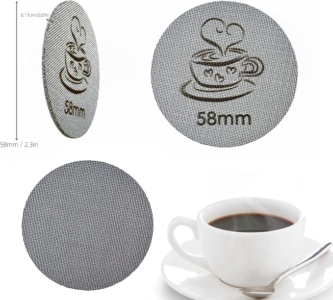Espresso Puck Screen 58mm for Portafilter Basket, 1.7mm Thickness Made - Image 2
