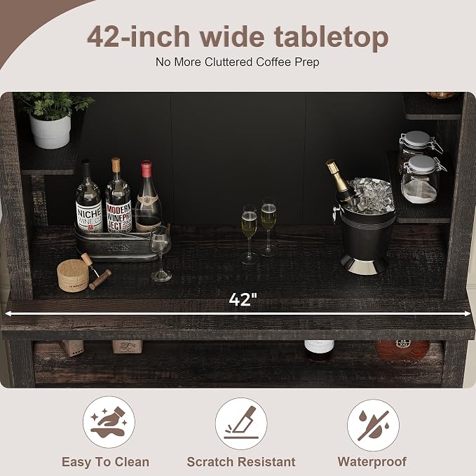 CABIHOME Farmhouse Coffee Bar Cabinet - Image 4