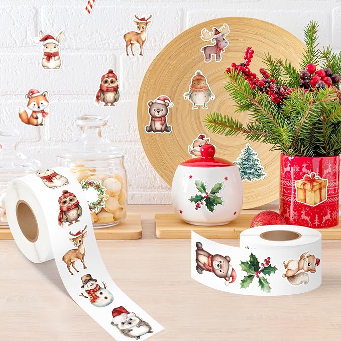 Haooryx Christmas Animal Sticker Roll - Image 4