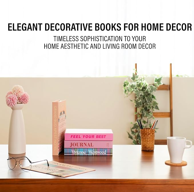 PROBENEX 4 Pcs Decorative Books | Faux Velvet Coffee Table & Shelf Decor | Rich - Image 9