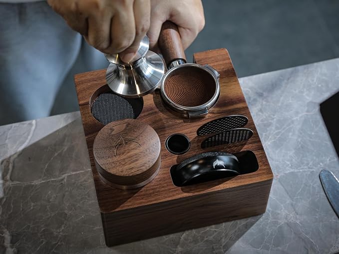 Walnut Espresso Tamping Station 54mm - Image 2