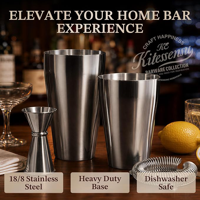 KITESSENSU Cocktail Shaker Set, 2-Piece Boston Shaker Set - Image 4