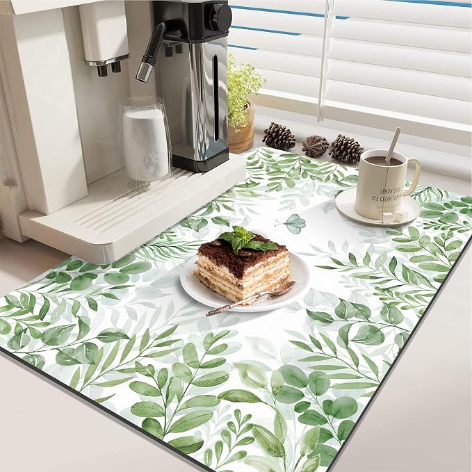 LOKHOM Dish Drying Mat for Kitchen Counter, Drain Rack Mat for Counter Coffee - Image 2