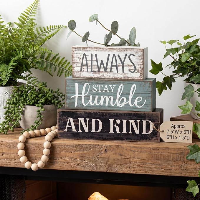 Lineshading 4 Pcs Inspirational Farmhouse Table Decor Always Stay Humble and - Image 6