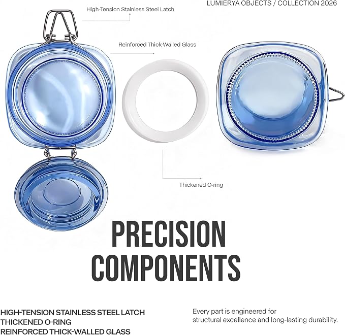 Blue Glass Airtight Storage Jar - Image 5