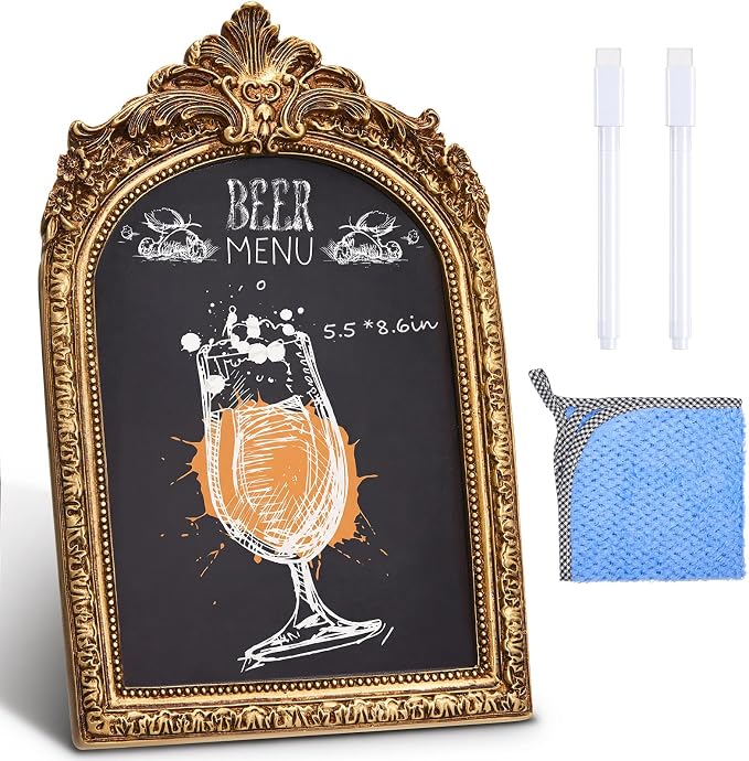 Framed Tabletop Chalkboard Sign, Rustic Frame, Hanging Chalkboard, Menu Board by Unknown