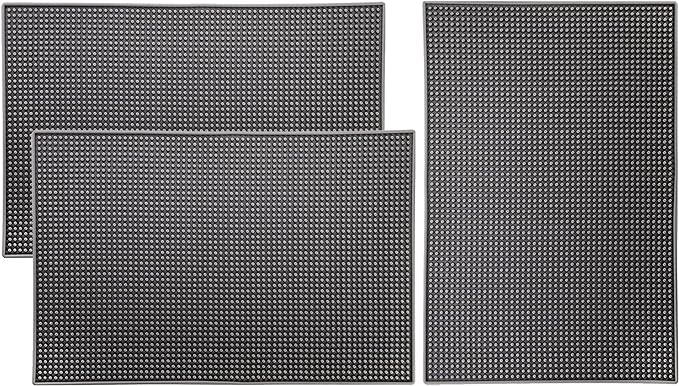 Tebery 3 Pack Rubber Bar Mat 18 x 12, Thick Durable and Stylish Bar Service by Tebery