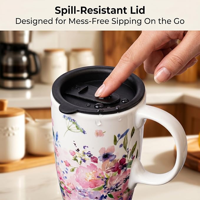 Topadorn Porcelain 17oz Ceramic Travel Mug - Image 6