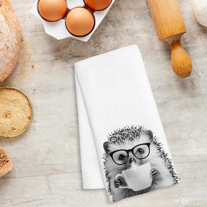 Funny Hedgehog Decor Coffee Kitchen Towels Gift, Hedgehog Gifts - Image 5