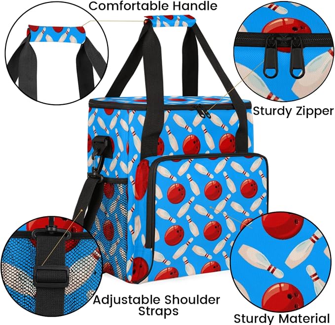 Bowling Ball Coffee Maker Travel Bag, Bowling Ball Large Carrying Storage Case - Image 6