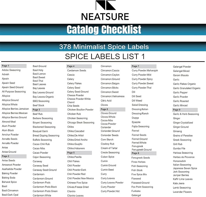 Neatsure 400 Minimalist Spice Labels, Preprinted Stickers Booklet, Herb - Image 6