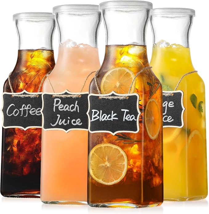 Set of 4 Square Glass Carafe by NETANY