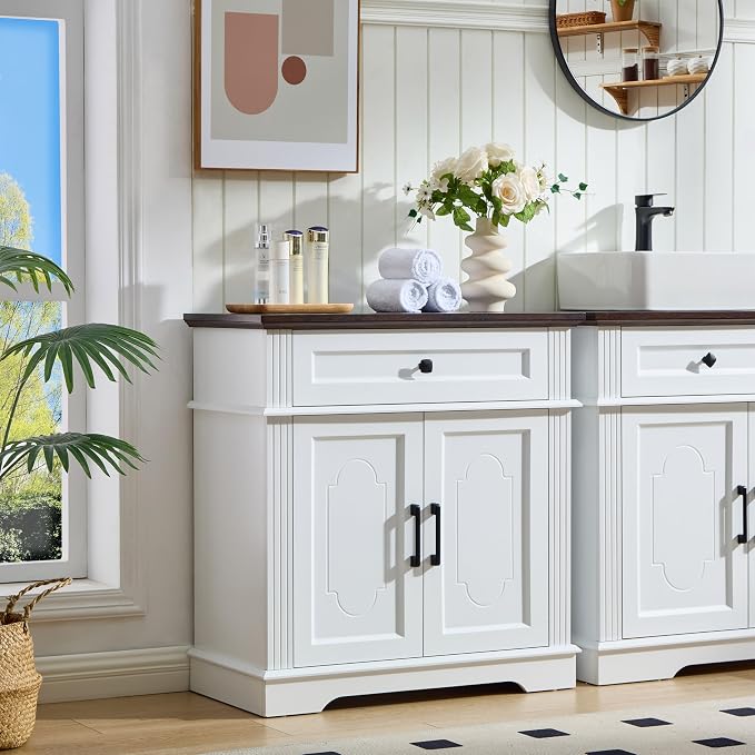 White Farmhouse Storage Cabinet - Image 3