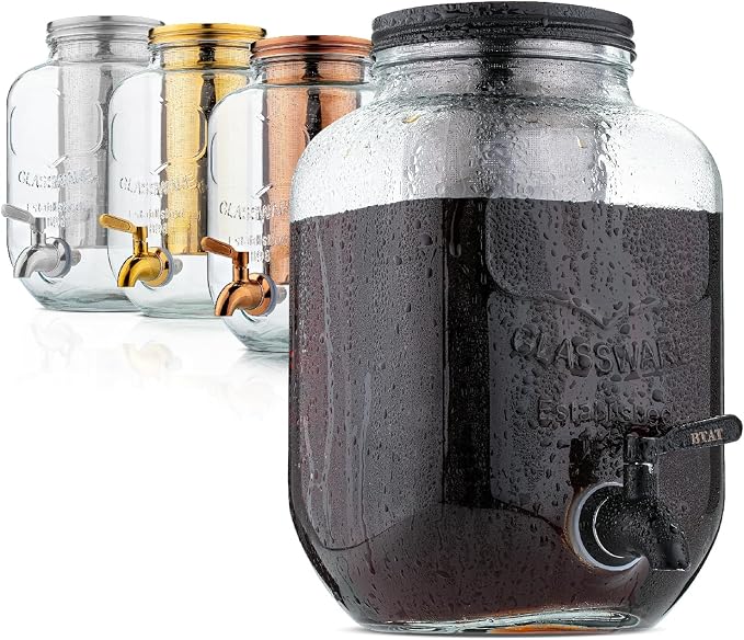 BTaT- 1 Gallon Cold Brew Coffee Maker, Thick Glass Pitcher by BrewToATea