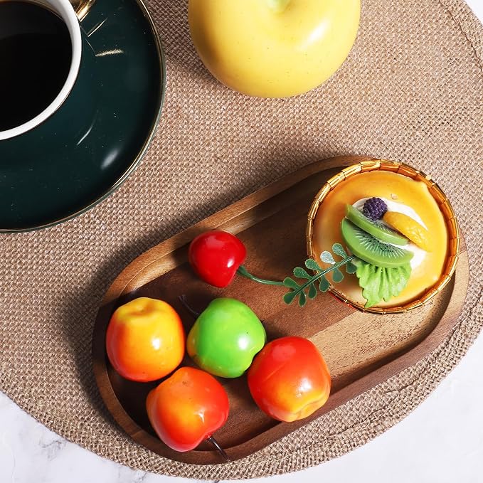 Small Wooden Serving Tray, Mini Acacia Wood Platters - Image 5