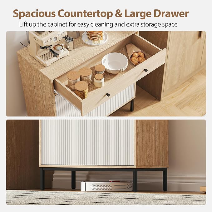 Mericonia Farmhouse Buffet Sideboard Cabinet - Image 5