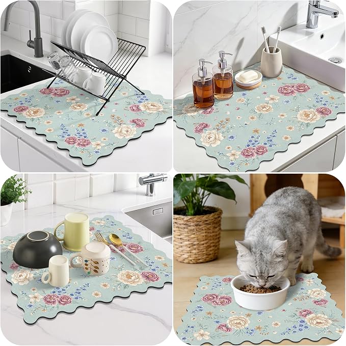 Dish Drying Mat for Kitchen Counter, Coffee Mat for Coffee Bar, Heat Resistant - Image 8
