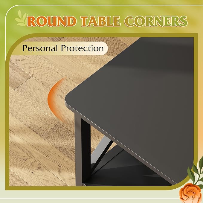 WLIVE Coffee Table for Living Room, Storage Shelf, Farmhouse Style Small Coffee - Image 6