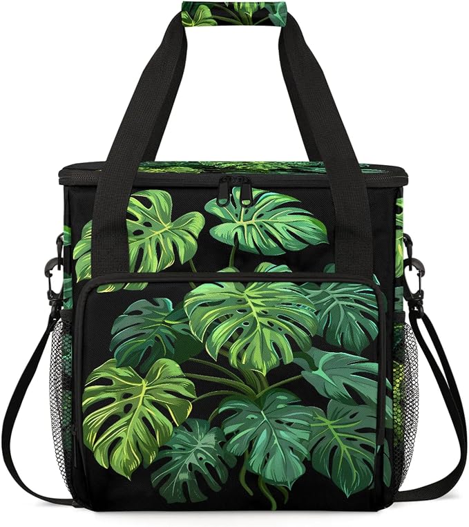 Tropical Green Palm Leaves Coffee Maker Carring Bag, Large Insulated Storage by Home