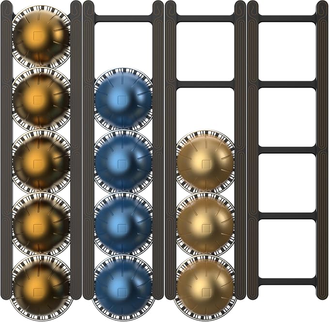Adhesive Coffee Pod Holder for Nespresso VertuoLine, Holds 20 Capsules by KUSOVILI