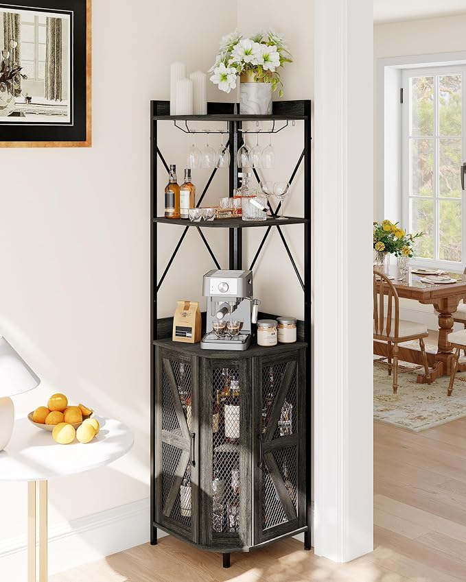 Garvee 72in Corner Wine Cabinet - Image 4