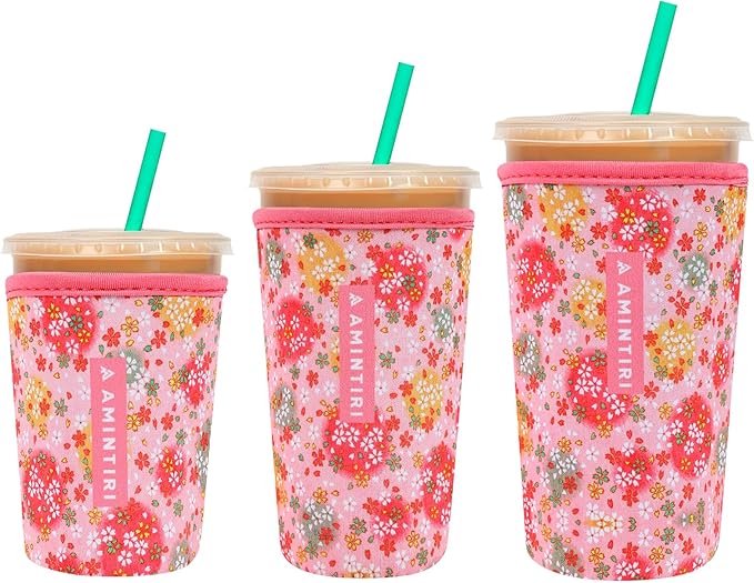 3 Pack Reusable Sleeve for Iced Coffee Cup, Coffee Neoprene Sleeve for Iced&Hot by Unknown