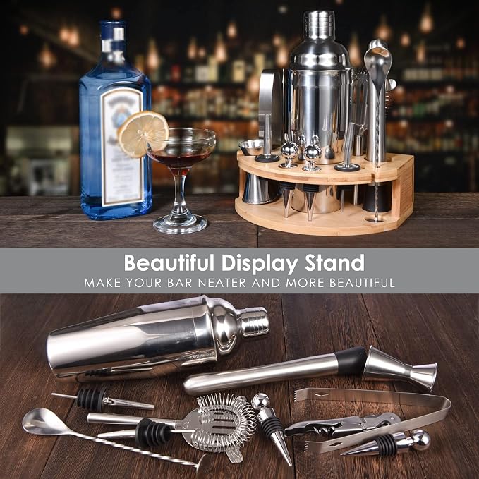 Cocktail Shaker Set, 12 Piece 25oz Bartender Kit - Image 4