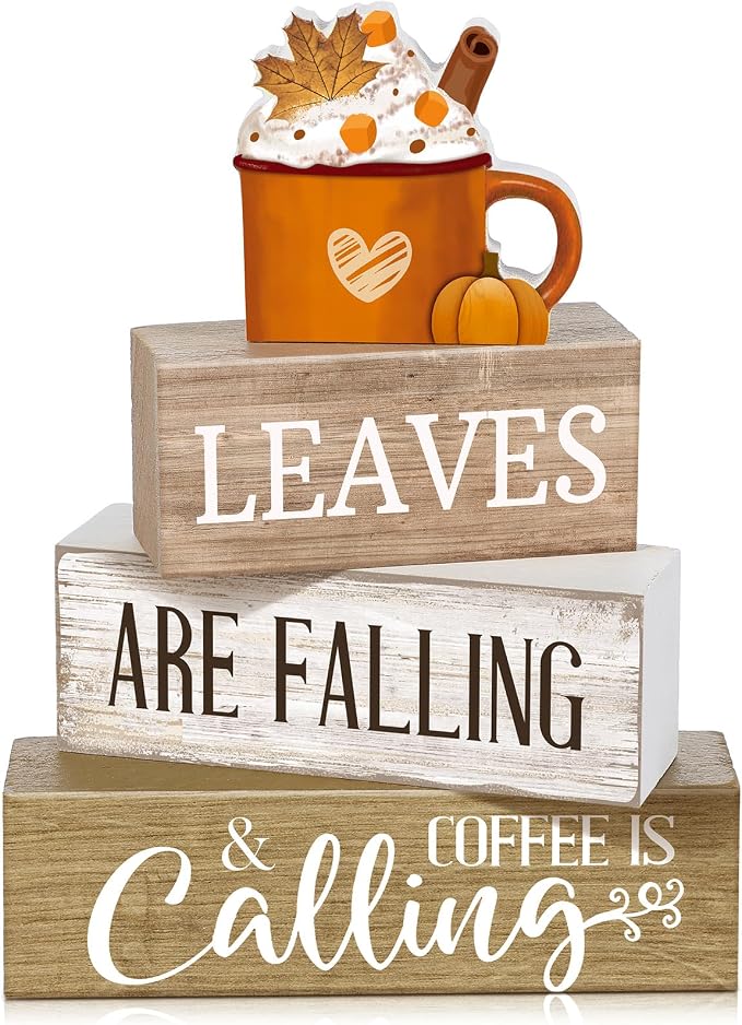Lineshading 4 Pcs Fall Coffee Table Decorations Fall Decor by Lineshading