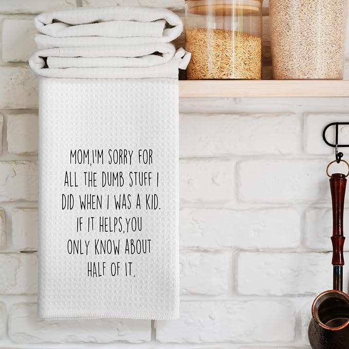 Funny Humorous Kitchen Towels, Adults Humor Gifts from Son Daughter Kids Dish - Image 2