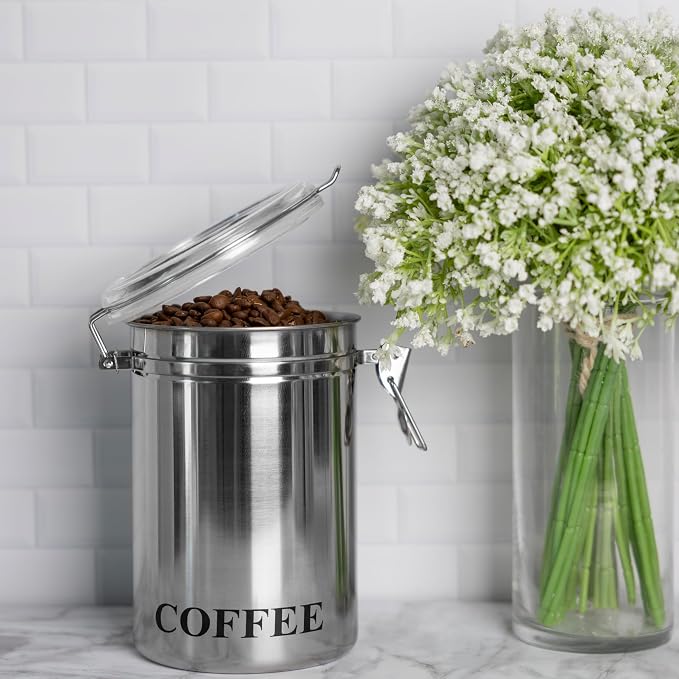 Fox Run Stainless Steel Coffee Container, 62 oz Coffee Canister - Image 3