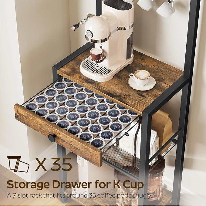 YATINEY Bakers Rack, 5-Tier Coffee Bar Station, Coffee Stand - Image 5