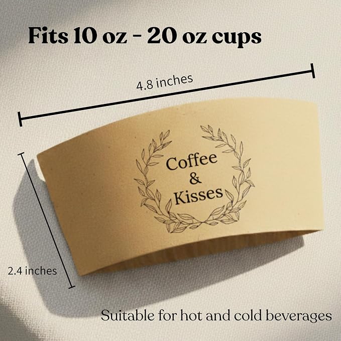 Queen of Cards Personalized Kraft White Coffee Sleeves Disposable – Hot & Cold - Image 4