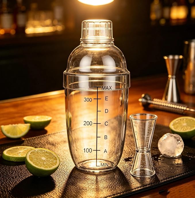 Homestia 2 Pack 350ml Plastic Cocktail Shaker - Image 6