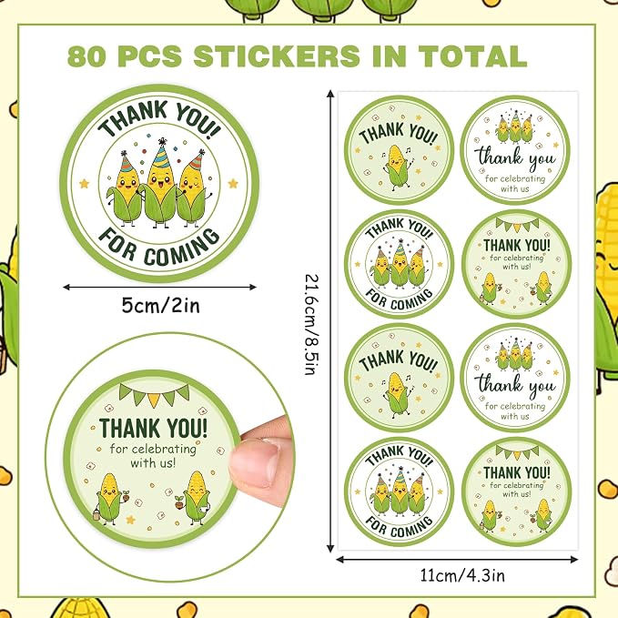 Serencatcher Corn Thank You Stickers - Image 5