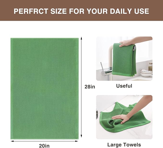 Homaxy 100% Cotton Oversized Waffle Weave Kitchen Dish Towels, Ultra Soft - Image 3