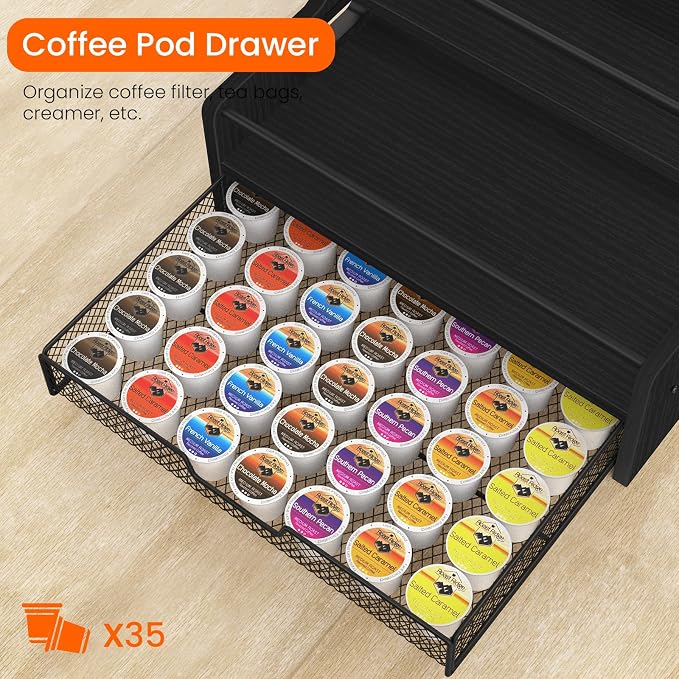 Homode 3-Tier Coffee Bar Organizer, 8 Bottle Syrup Stand - Image 6