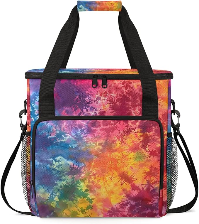 Tie Dye Rainbow Colorful Abstract Coffee Maker Carring Bag, Large Insulated by Home