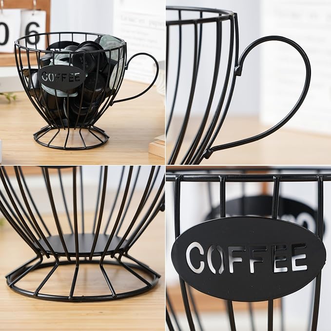 H&W 2PCS Coffee Pod Holder & Capsule Basket, Metal Coffee Bar Organizer - Image 5