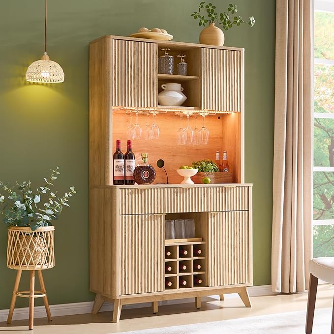 OKD 72" Tall Fluted Coffee Bar Cabinet - Image 9