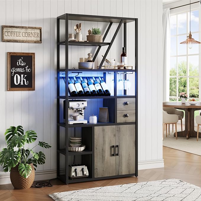 Garvee Modern Tall Bar Cabinet - Image 6