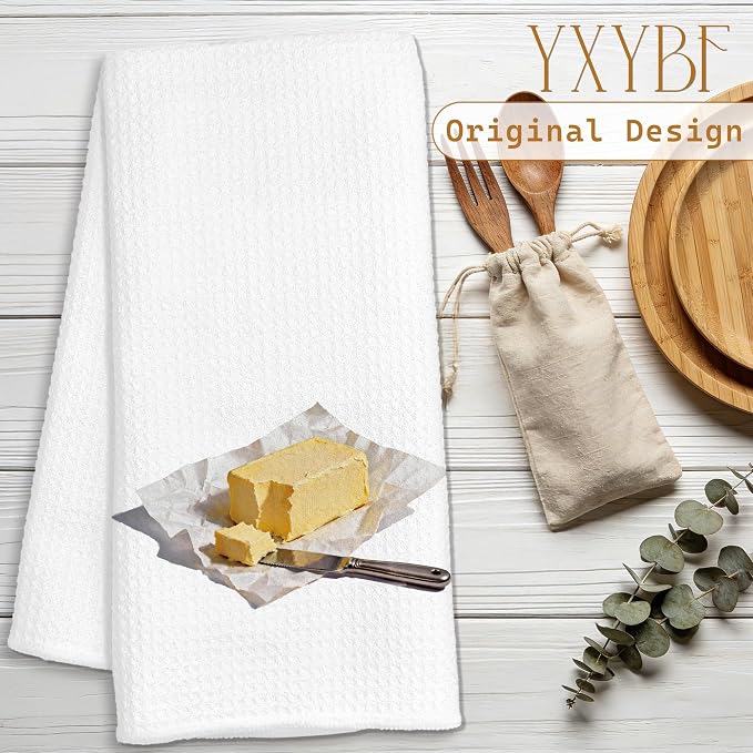 Butter Gifts Kitchen Towels, Butter Decor Hand Towels - Image 2