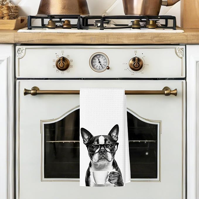 Funny Boston Terrier Kitchen Towels, Dog Kitchen Accessories, Dog Chef Gifts - Image 2